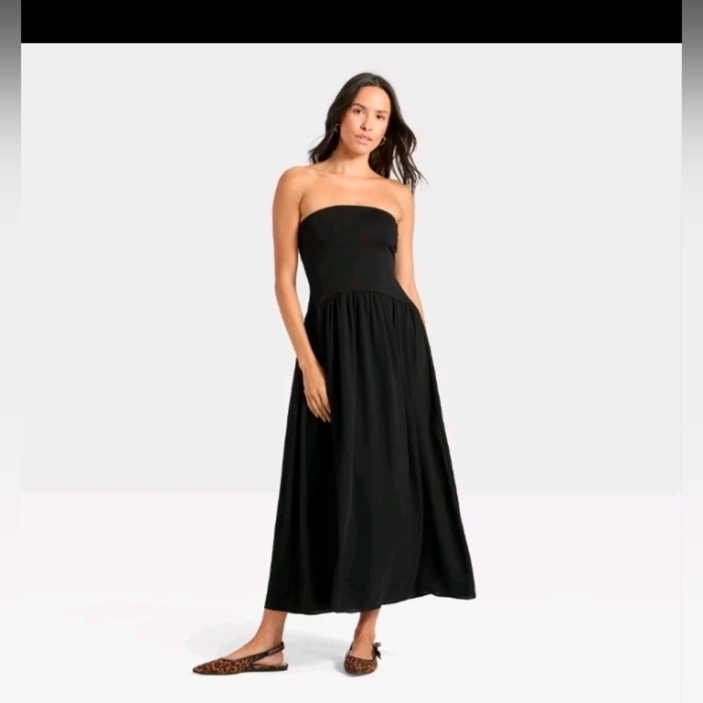 A New Day Women's Maxi Dress Black Length 45 Size M PTP 16
